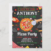 Pizza verjaardagsfeest bewerkbare uitnodiging (Voorkant)