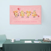Pizza verjaardagsfeest, moderne Schattigee pizzapl Spandoek (Beurs)