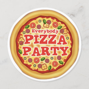 Pizza verjaardagsfeest uitnodigingen