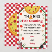 Pizza verjaardagsfeestje bedankt (Voorkant / Achterkant)