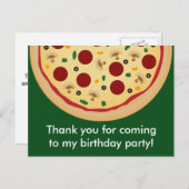 Pizza Verjaardagsfeestje Dank u Briefkaart (Voorkant / Achterkant)