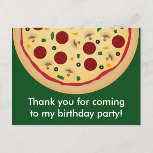 Pizza Verjaardagsfeestje Dank u Briefkaart