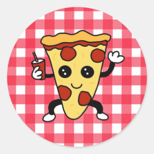 Pizza Verjaardagsfeestje of Pizza Parlor Ronde Sticker