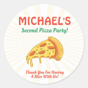Pizza Verjaardagsfeestlabel Sticker