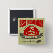 Pizza Vierkante Button 5,1 Cm (Voorkant /achterkant)