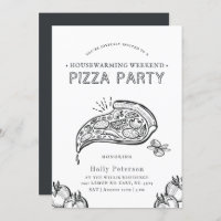 Pizza vintage | Invitation d'anniversaire