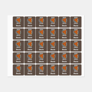 Pizza-vrijdagontwerp - Etiket voor kleine vierkant Labels
