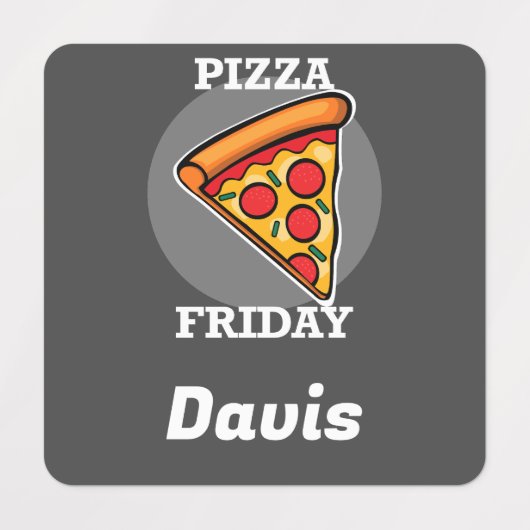 Pizza-vrijdagontwerp - Etiket voor kleine vierkant Labels (Design 1)