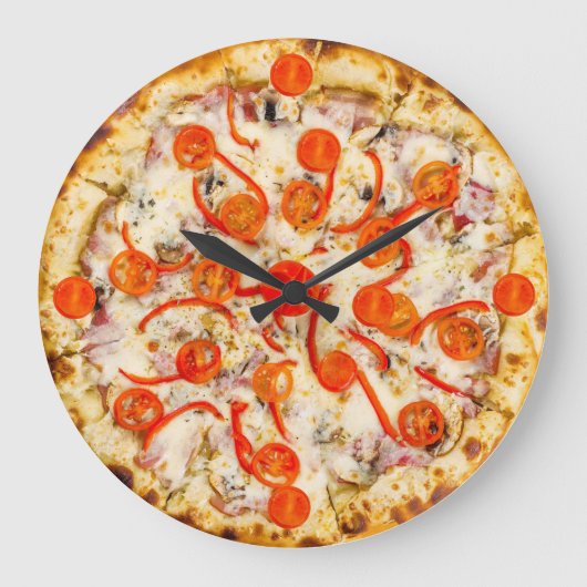 Pizza Wall Clock Grote Klok (Voorkant)