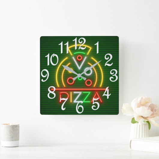 Pizza Wall Clock Vierkante Klok (Huis)