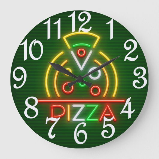 Pizza wandklok grote klok (Voorkant)