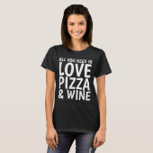 PIZZA WINE LOVE Drôle T-shirts (Devant entier)