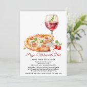 Pizza & Wine Night - Vaderdag Diner Party Kaart (Staand voorkant)