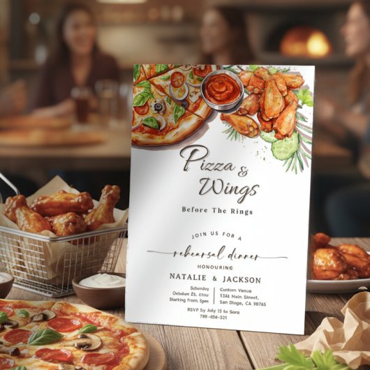 Pizza & Wings voor het diner van de repetitie Kaart