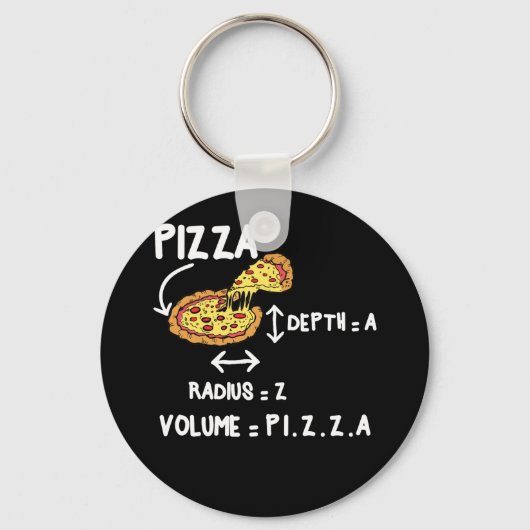 Pizza Wiskunde Circle Mathmatica Formulas Sleutelhanger (Voorkant)