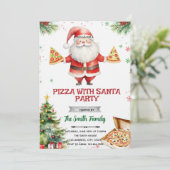 Pizza With Santa party Invitation (Debout devant)