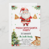 Pizza With Santa party Invitation (Devant / Derrière)