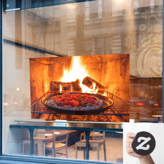 Pizza Wood Fired Pizza Brick Oven Pizza Shop Raamsticker (Cafe Raam)
