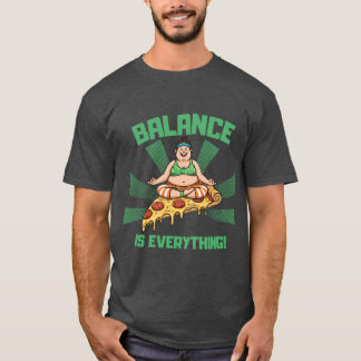 Pizza Yoga Balans Is Alles Grappige jongen T-shirt