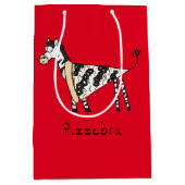 Pizza Zebra Cute Kinder Animal Medium Cadeauzakje (Voorkant)