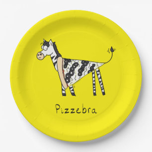 Pizza Zebra Cute Kinder Animal Papieren Bordje