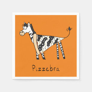 Pizza Zebra Cute Kinder Cartoon Servet