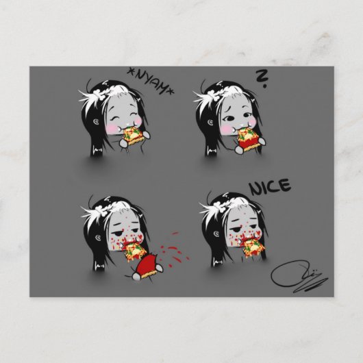 Pizza-Zeit. Briefkaart (Voorkant)