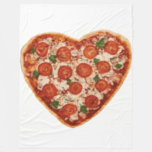 pizzadeklaag met hartvorm fleece deken