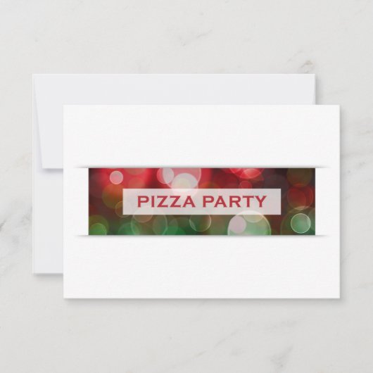 pizzafeestje bokeh kaart (Voorkant)