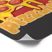 pizzaiolo grappige pizzamaker cadeautaart illustra poster (Hoek)