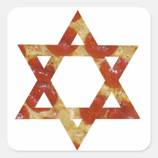 pizzakster van david vierkante sticker (Voorkant)