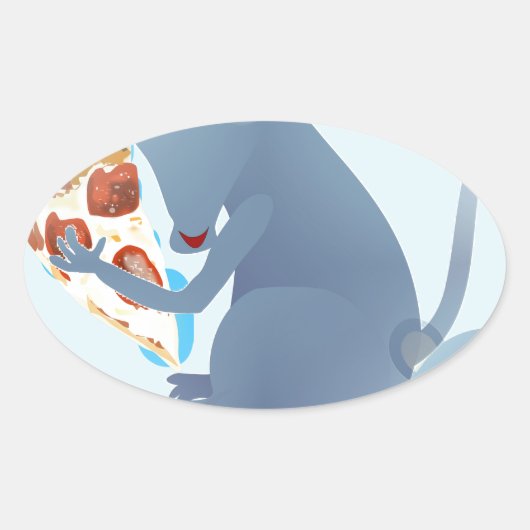 pizzarat ovale sticker (Voorkant)