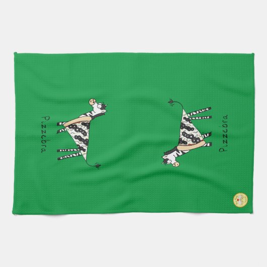 Pizzebra Pizza Funny Zebra Kitchen Towel Theedoek (Horizontaal)