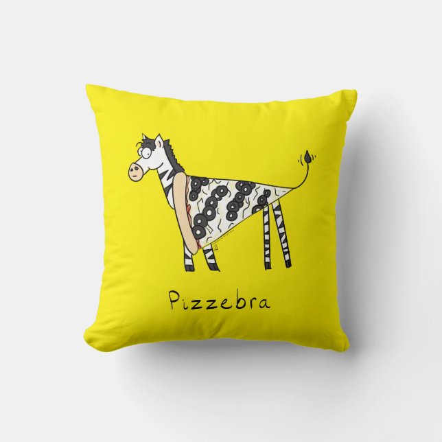 Pizzebra Pizza Zebra Coussin (Recto)