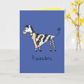 Pizzebra Pizza Zebra Cute Food Wenskaart Kaart (Gele Bloem)