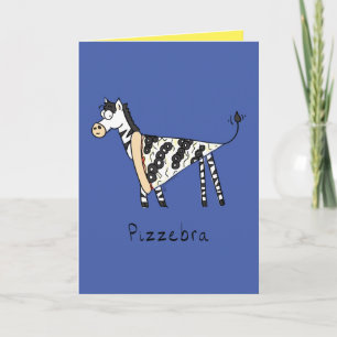 Pizzebra Pizza Zebra Cute Food Wenskaart Kaart
