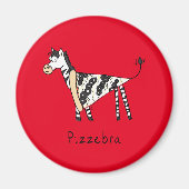 Pizzebra Pizza Zebra Magnet Magneet (Voorkant)