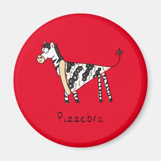 Pizzebra Pizza Zebra Magnet Magneet (Voorkant)