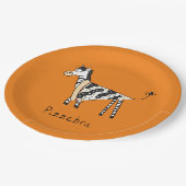 Pizzebra Pizza Zebra papier Borden Papieren Bordje (Gekanteld)