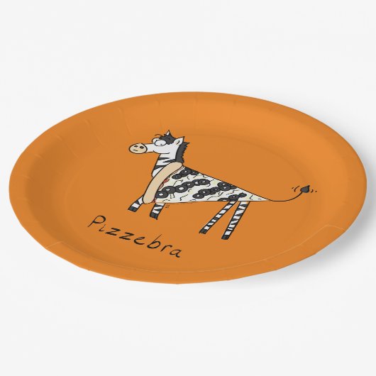 Pizzebra Pizza Zebra papier Borden Papieren Bordje (Gekanteld)