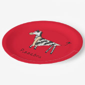 Pizzebra Pizza Zebra papier Borden Papieren Bordje (Gekanteld)