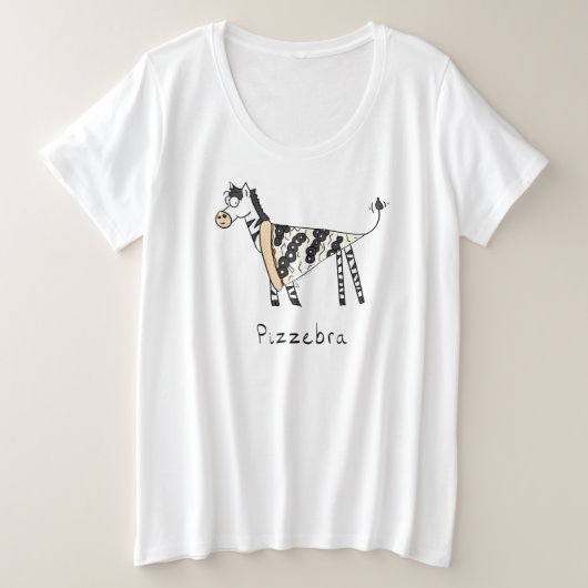 Pizzebra Pizza Zebra T-Shirt plus taille femme (Design devant)