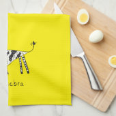 Pizzèbre Pizza Drôle Zèbre Serviette de cuisine (Quart Plié)