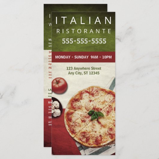 Pizzeria Business Menu (Voorkant / Achterkant)