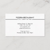 Pizzeria Carte de fidélité moderne simple (Dos)