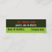 Pizzeria Chef Italiaans restaurant Mini Visitekaartje (Achterkant)