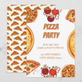 Pizzeria met alle toppings kaart (Voorkant / Achterkant)