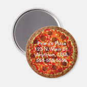 Pizzeria personnalisée Pizza Magnet promotionnel (Recto/Verso)