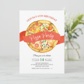 Pizzeria Pizza Anniversaire de enfant Invitation (Debout devant)