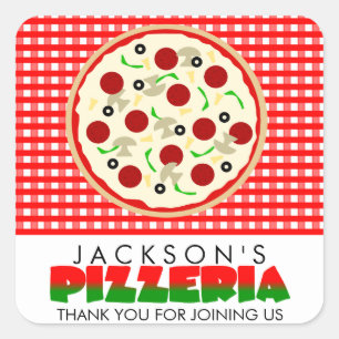 Pizzeria Pizza Feest Favor Stickers